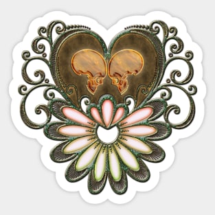 Elegant heart with skulls Sticker